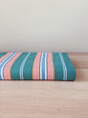 Colorful ticking in orange, blue and green stripes. Spain c.1940 - 52×158 cm