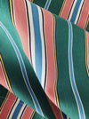Colorful ticking in orange, blue and green stripes. Spain c.1940 - 52×158 cm