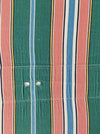 Colorful ticking in orange, blue and green stripes. Spain c.1940 - 52×158 cm