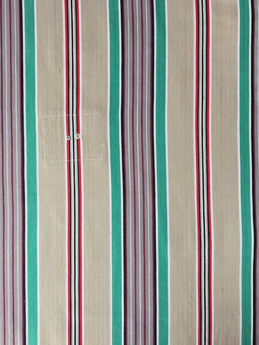 Ticking in green, red and gray stripes. Spain c.1940 - 116×202 cm