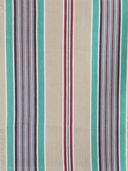 Green Stripes Antique European Ticking Fabric Recovered Panels REC-RA-VERDE-021 - Ticking Depot