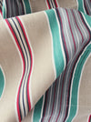 Ticking in green, red and gray stripes. Spain c.1940 - Lot of 4 pieces