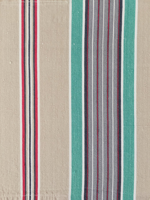 Ticking in green, red and gray stripes. Spain c.1940 - Lot of 4 pieces