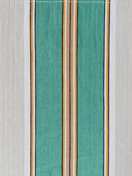 Green Stripes Antique European Ticking Fabric Recovered Panels REC-RA-VERDE-024 - Ticking Depot