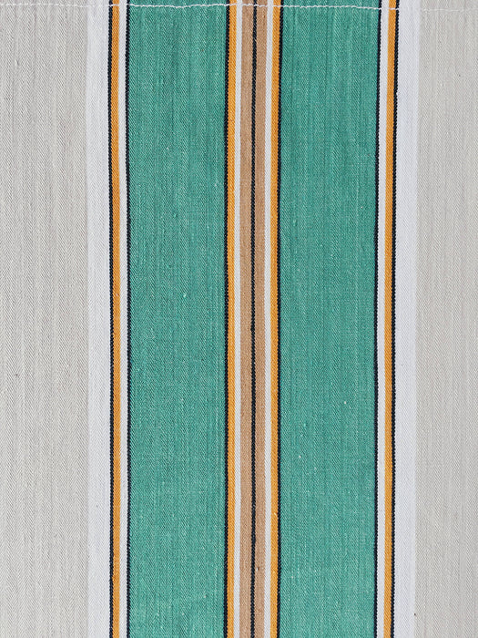 Green Stripes Antique European Ticking Fabric Recovered Panels REC-RA-VERDE-024 - Ticking Depot