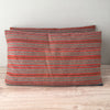 Cushions in wool gray, orange, red stripes. Sweden c.1900