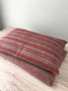 Cushions in wool gray, orange, red stripes. Sweden c.1900