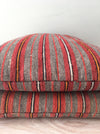 Cushions in wool gray, orange, red stripes. Sweden c.1900