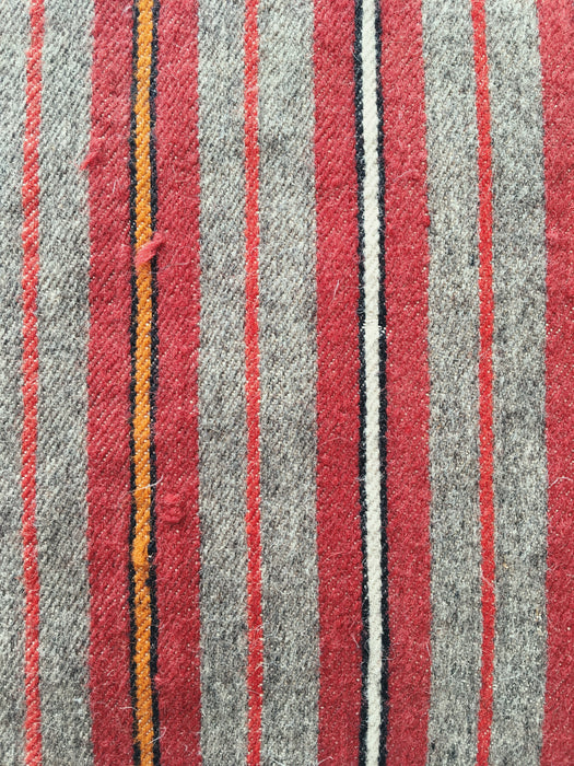 Cushions in wool gray, orange, red stripes. Sweden c.1900