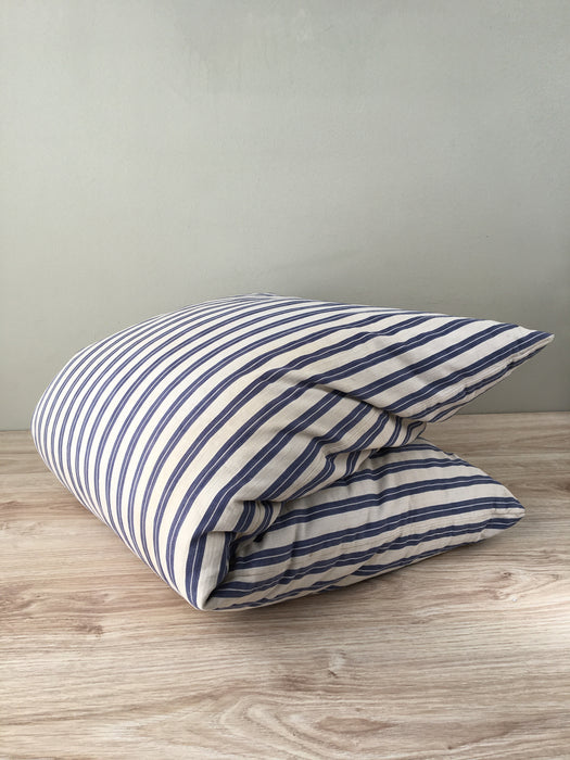 Bolster in blue and white stripes. Sweden c.1900