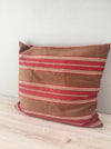 Cushion in brown and red stripes. Sweden c.1900