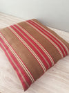 Cushion in brown and red stripes. Sweden c.1900