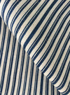 Ticking in blue and off-white stripes. Linen and cotton. Sweden c.1900