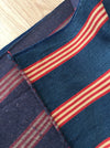 Ticking in indigo blue, red and beige stripes. Sweden c.1900 - 67 cm × 1.84 meters (3.68 m avail.)
