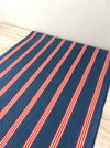 Ticking in indigo blue, red and beige stripes. Sweden c.1900 - 67 cm × 1.84 meters (3.68 m avail.)