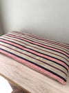 Cushion in blue, red and gray stripes. Sweden c.1940 - 99×55 cm