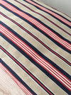 Cushion in blue, red and gray stripes. Sweden c.1940 - 99×55 cm