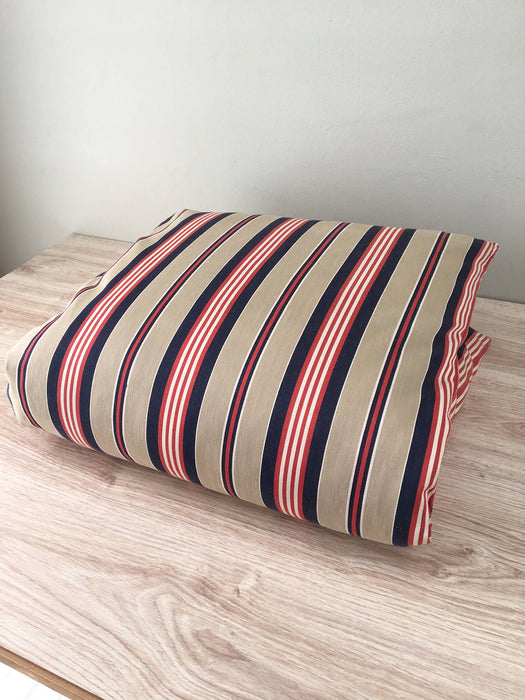 Cushion in blue, red and gray stripes. Sweden c.1940 - 99×55 cm