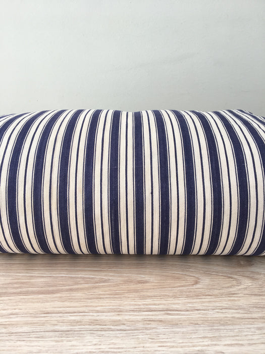 Cushion in blue and white stripes. Sweden c.1900