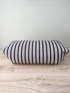 Cushion in blue and white stripes. Sweden c.1900