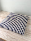 Cushion in blue and white stripes. Sweden c.1900