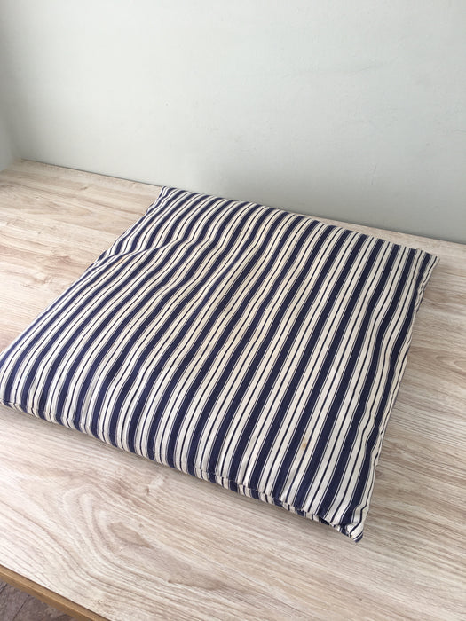 Cushion in blue and white stripes. Sweden c.1900