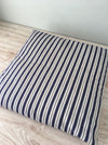 Cushion in blue and white stripes. Sweden c.1900