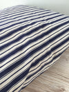 Cushion in blue and white stripes. Sweden c.1900