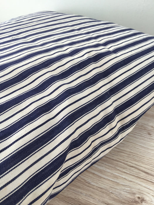 Cushion in blue and white stripes. Sweden c.1900