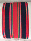 Large wool cushion in white, blue and red stripes. Sweden c.1900 - 88×45 cm