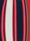 Large wool cushion in white, blue and red stripes. Sweden c.1900 - 88×45 cm