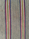 Cushion in stripes gray, brown, red, and yellow. Sweden c.1900