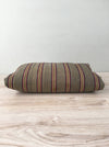Cushion in stripes gray, brown, red, and yellow. Sweden c.1900