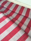 Ticking in gray and red stripes. Sweden c.1930 - 57 cm × 3.86 meters (2 pieces avail.)