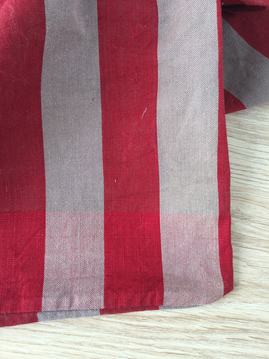 Ticking in gray and red stripes. Sweden c.1930 - 57 cm × 3.86 meters (2 pieces avail.)