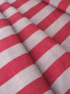 Ticking in gray and red stripes. Sweden c.1930 - 57 cm × 3.86 meters (2 pieces avail.)