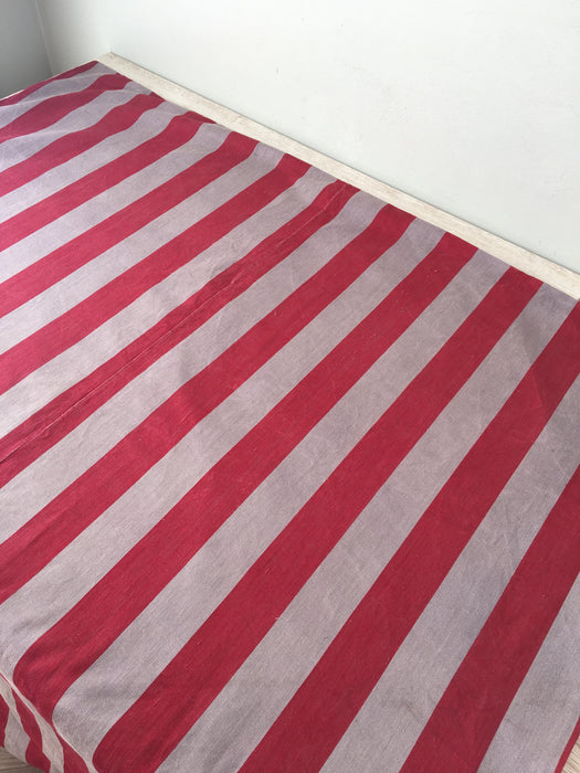 Ticking in gray and red stripes. Sweden c.1930 - 57 cm × 3.86 meters (2 pieces avail.)