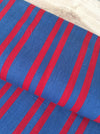 Intense red and blue stripes Swedish ticking. c.1930 - Lot of 2 pieces (~4.8 meters)