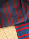 Intense red and blue stripes Swedish ticking. c.1930 - Lot of 2 pieces (~4.8 meters)