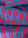 Intense red and blue stripes Swedish ticking. c.1930 - Lot of 2 pieces (~4.8 meters)