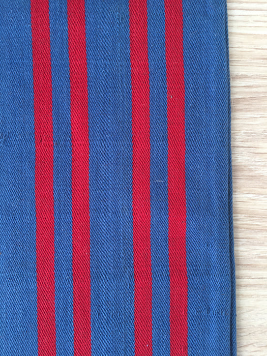 Intense red and blue stripes Swedish ticking. c.1930 - Lot of 2 pieces (~4.8 meters)
