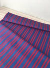 Intense red and blue stripes Swedish ticking. c.1930 - Lot of 2 pieces (~4.8 meters)