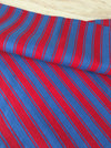 Pair of Swedish cushion covers in blue and red stripes. c.1930 - 54×69 cm ea.