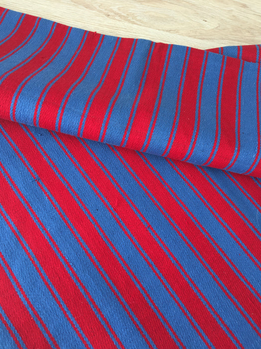 Pair of Swedish cushion covers in blue and red stripes. c.1930 - 54×69 cm ea.