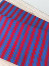 Pair of Swedish cushion covers in blue and red stripes. c.1930 - 54×69 cm ea.