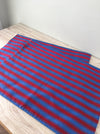 Pair of Swedish cushion covers in blue and red stripes. c.1930 - 54×69 cm ea.
