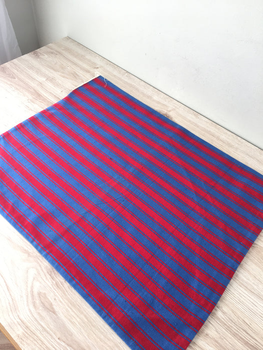 Pair of Swedish cushion covers in blue and red stripes. c.1930 - 54×69 cm ea.