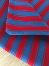 Pair of Swedish cushion covers in blue and red stripes. c.1930 - 54×69 cm ea.