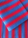 Pair of Swedish cushion covers in blue and red stripes. c.1930 - 54×69 cm ea.