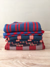 Pair of Swedish cushion covers in blue and red stripes. c.1930 - 54×69 cm ea.